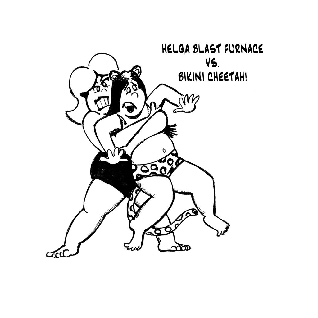 helga blast furnace vs bikini cheetah - sexy wrestling!