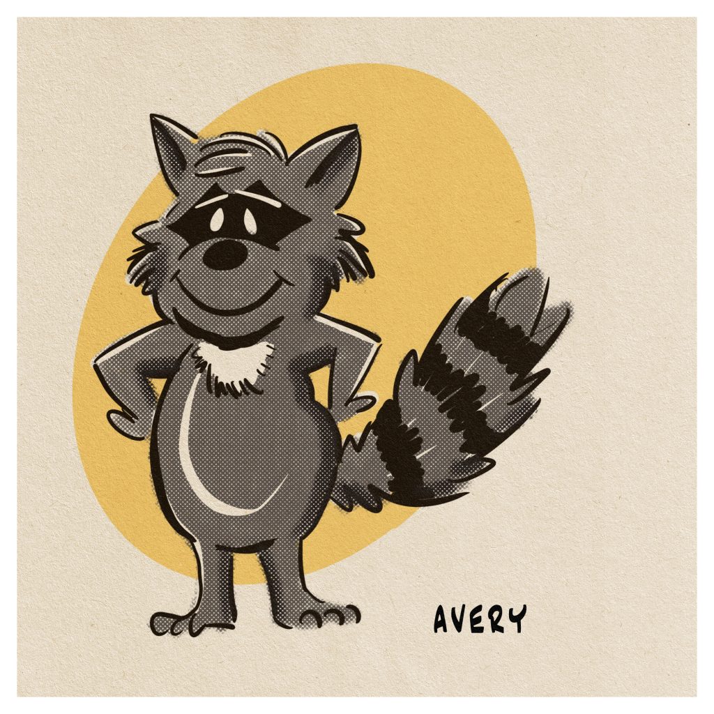 Cartoon raccoon